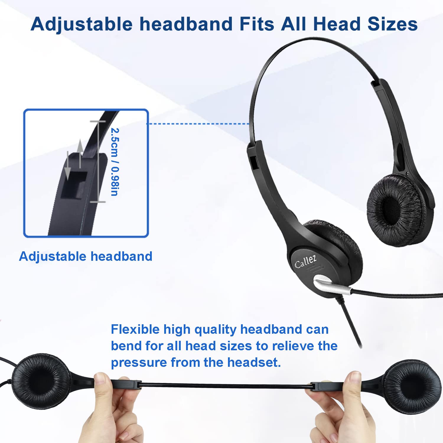 Noise Cancelling RJ9 Phone Headset with Binaural Design - Compatible with Yealink T46S, T42S, T48S, T41S, T27G, T20P, T21P, Avaya 1608, 9608, 9611, Grandstream GXP2170, 2135, Snom - Ideal for Office Calls, Customer Service & Remote Work
