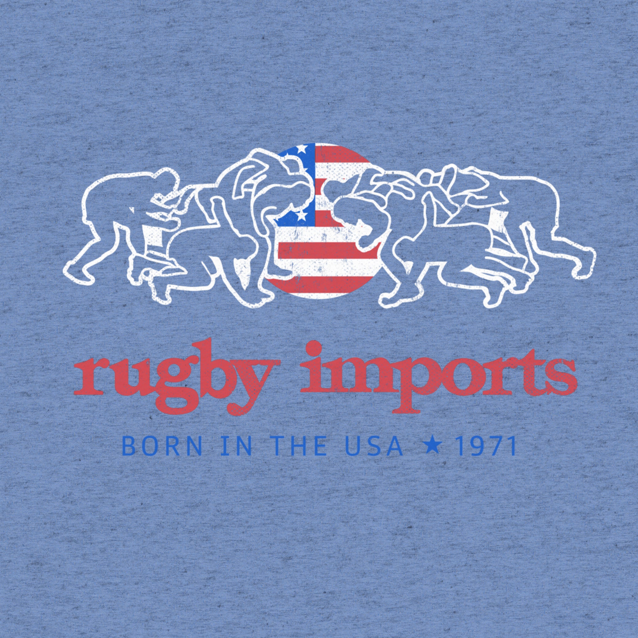 Born in the USA Scrum T-Shirt - Patriotic American Flag Graphic Tee for Men & Women - Perfect for Rugby Fans, Sports Enthusiasts and Casual Wear