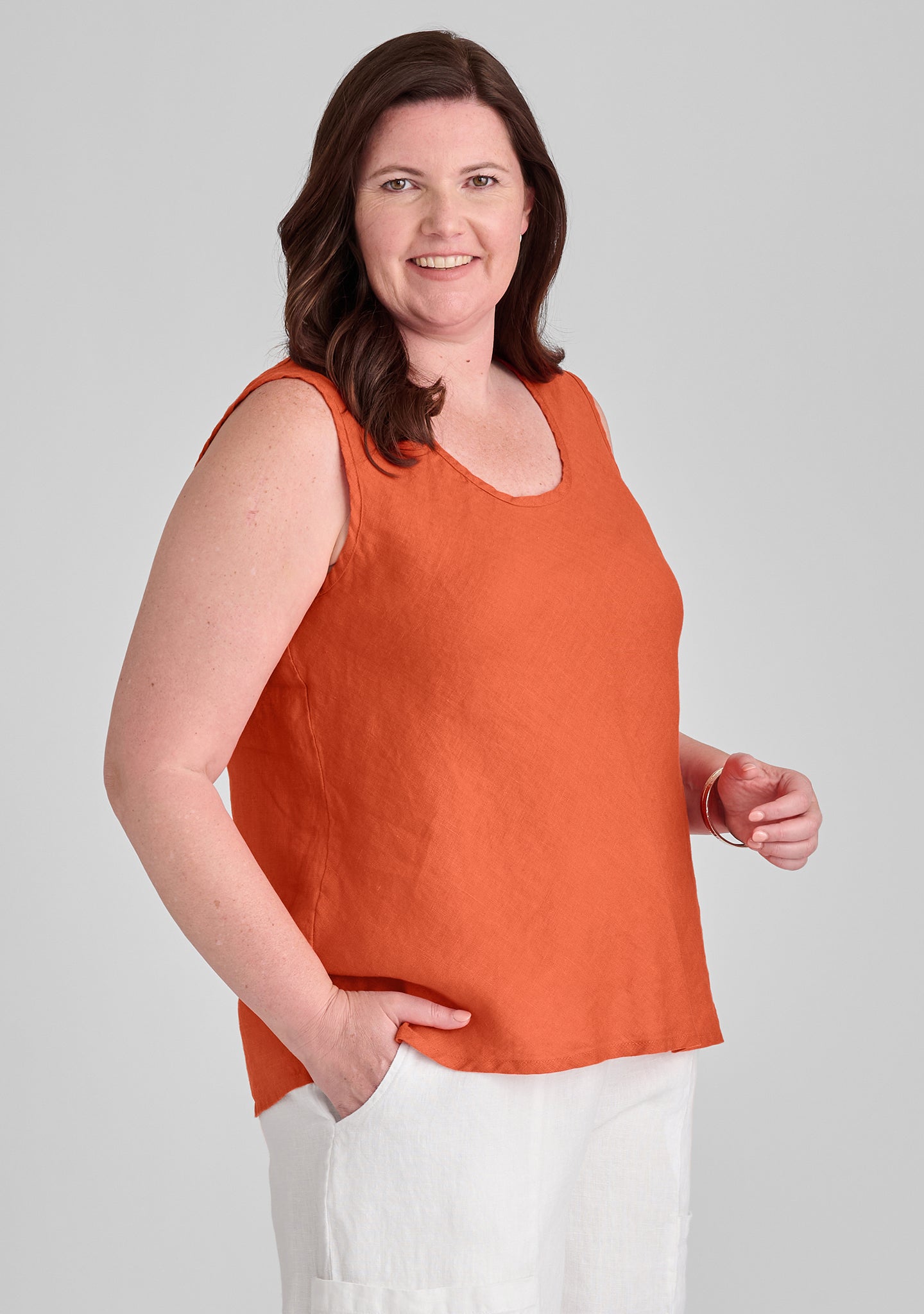 Jasmine Linen Tank Top for Women - Breathable Summer Casual Blouse for Beach, Travel & Everyday Wear