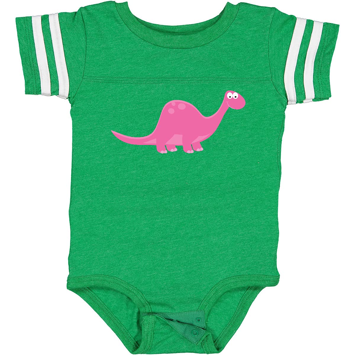 Inktastic Pink Dinosaur Baby Bodysuit - Cute Dino Print Onesie for Infants & Toddlers | Soft Cotton Romper for Playtime, Daycare & Photo Shoots