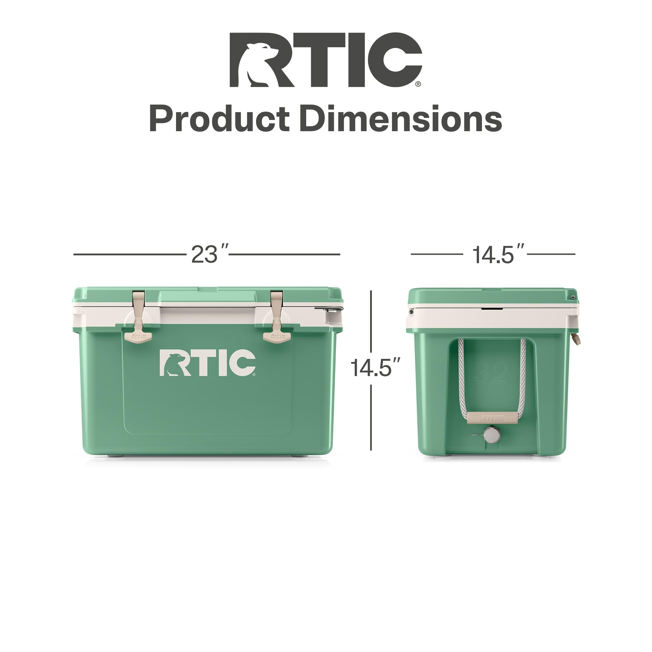RTIC Ultra-Light 32 Quart Hard Cooler - Insulated Ice Chest for Drinks, Beverages, Camping & Outdoor Activities | 30% Lighter Than Rotomolded Coolers | Perfect for Beach, Picnic, Fishing, Boating & BBQ Parties