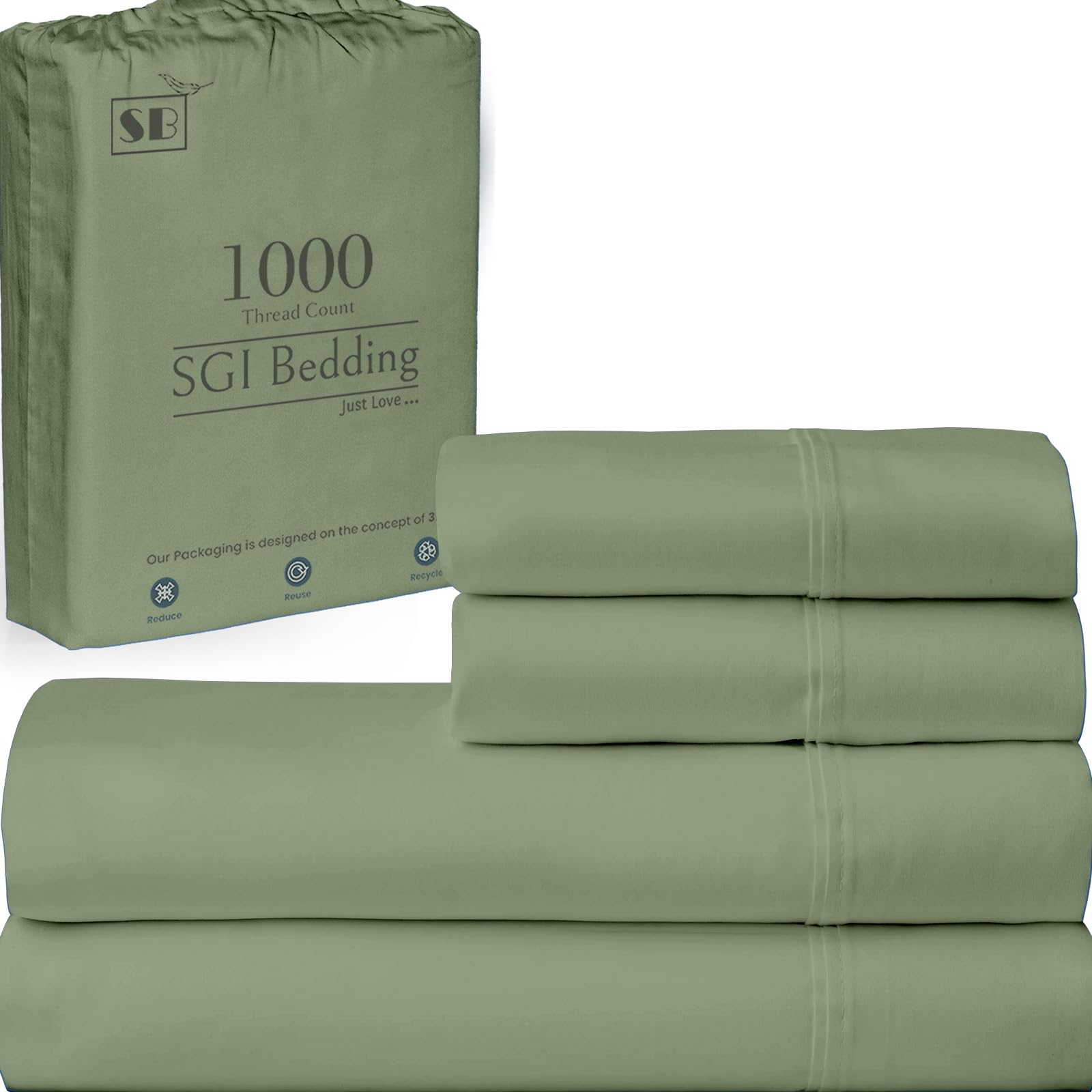 Premium 1000 Thread Count Egyptian Cotton Bed Sheet Set - California King Size, Soft & Durable Luxury Sheets for Deep Pocket Mattresses (15