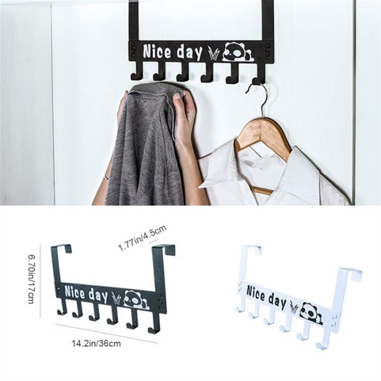 Wall Mounted Metal Coat Rack Organizer - Space Saving Hooks for Hats, Jackets & Umbrellas | Perfect for Hallway, Bedroom Door, Kitchen & Bathroom Organization