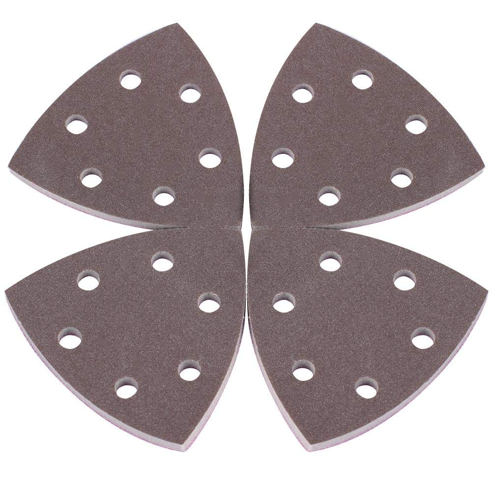 Thincol 4Pcs Triangle Sponge Sandpaper 300-400 Grit, 5mm Thick with 6 Holes - Power Tool Accessory for Polishing Phone Cases, Paint Surfaces & DIY Projects - Perfect for Auto Body Repair, Woodworking & Craft Sanding