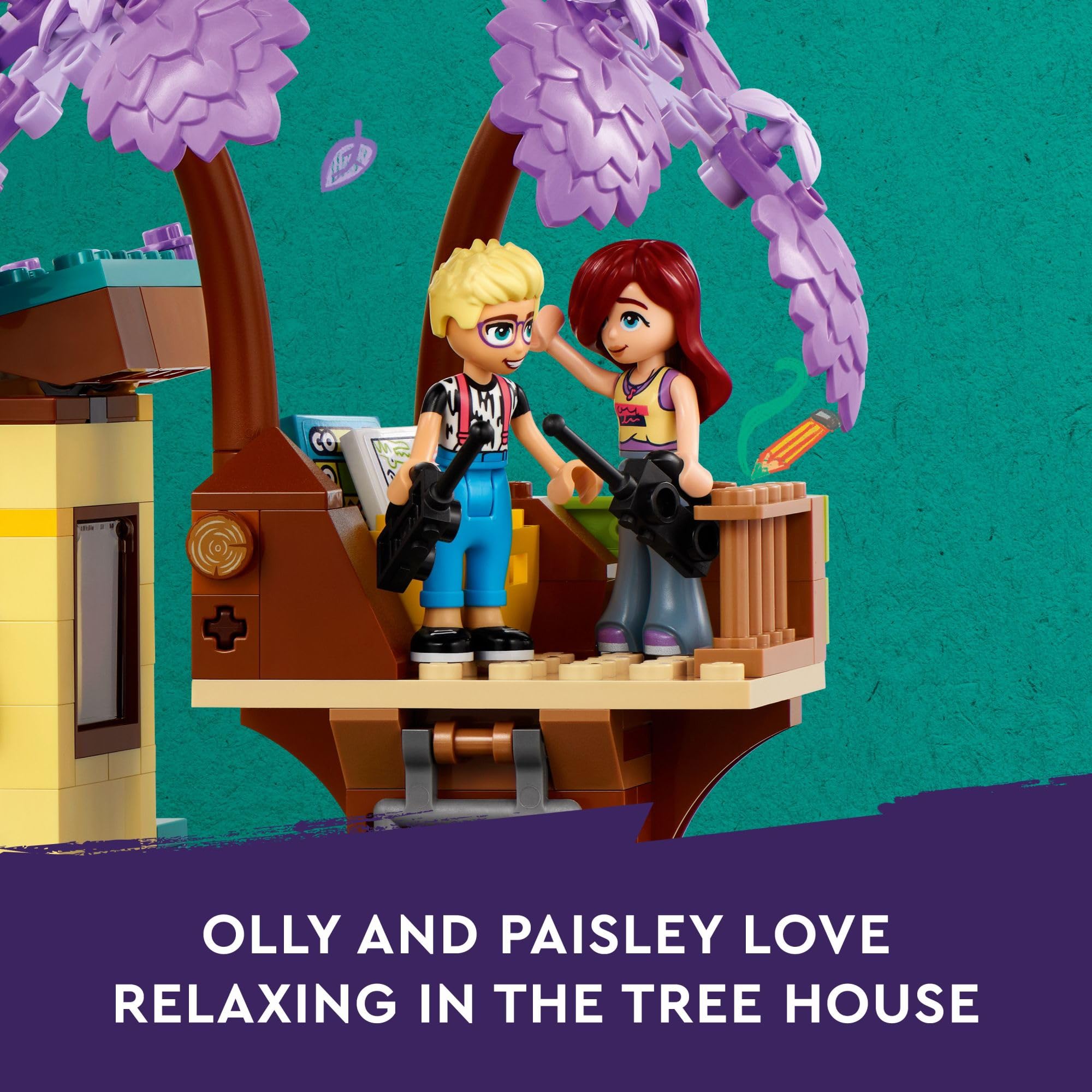 LEGO Friends Olly and Paisley's Family Houses Building Toy Set with 5 Mini-Doll Figures - Creative Play Two-Story Dollhouse with Treehouse for Kids Ages 7+ (Model 42620) | Perfect Birthday Gift for Girls and Boys, Great for Imaginative Play and Storytelling
