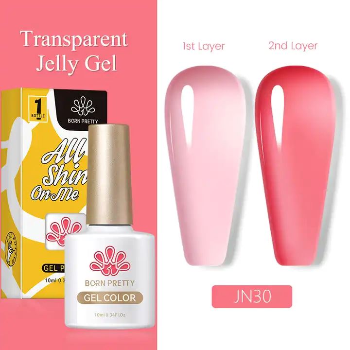 Born Pretty Jelly Nude Gel Polish - Long Lasting Soak Off UV LED Nail Polish for Salon & Home Manicure - Perfect for Weddings, Parties & Everyday Wear
