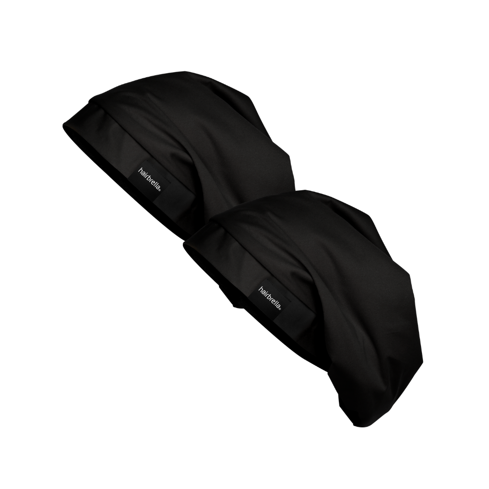 Hairbrella Satin Lined Sleep Cap for Curly & Natural Hair - 2 Pack Bundle | Soft & Breathable Night Cap for Hair Protection & Moisture Retention | Perfect for Bedtime, Travel & Salon Visits