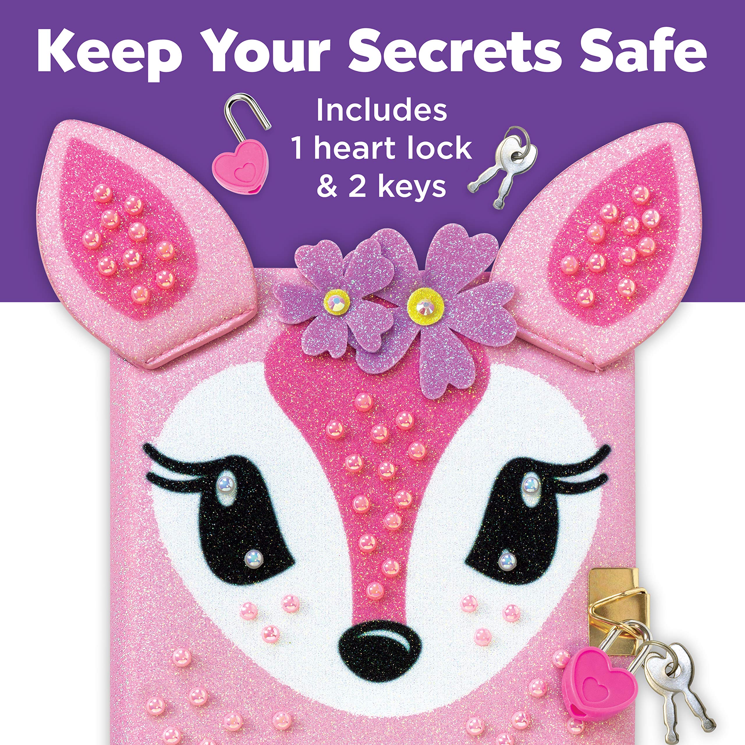 Creativity for Kids Deer Diary - Lockable 100-Page Writing Journal with Accessories - Perfect for Girls' Secret Thoughts, School Memories & Creative Writing Practice