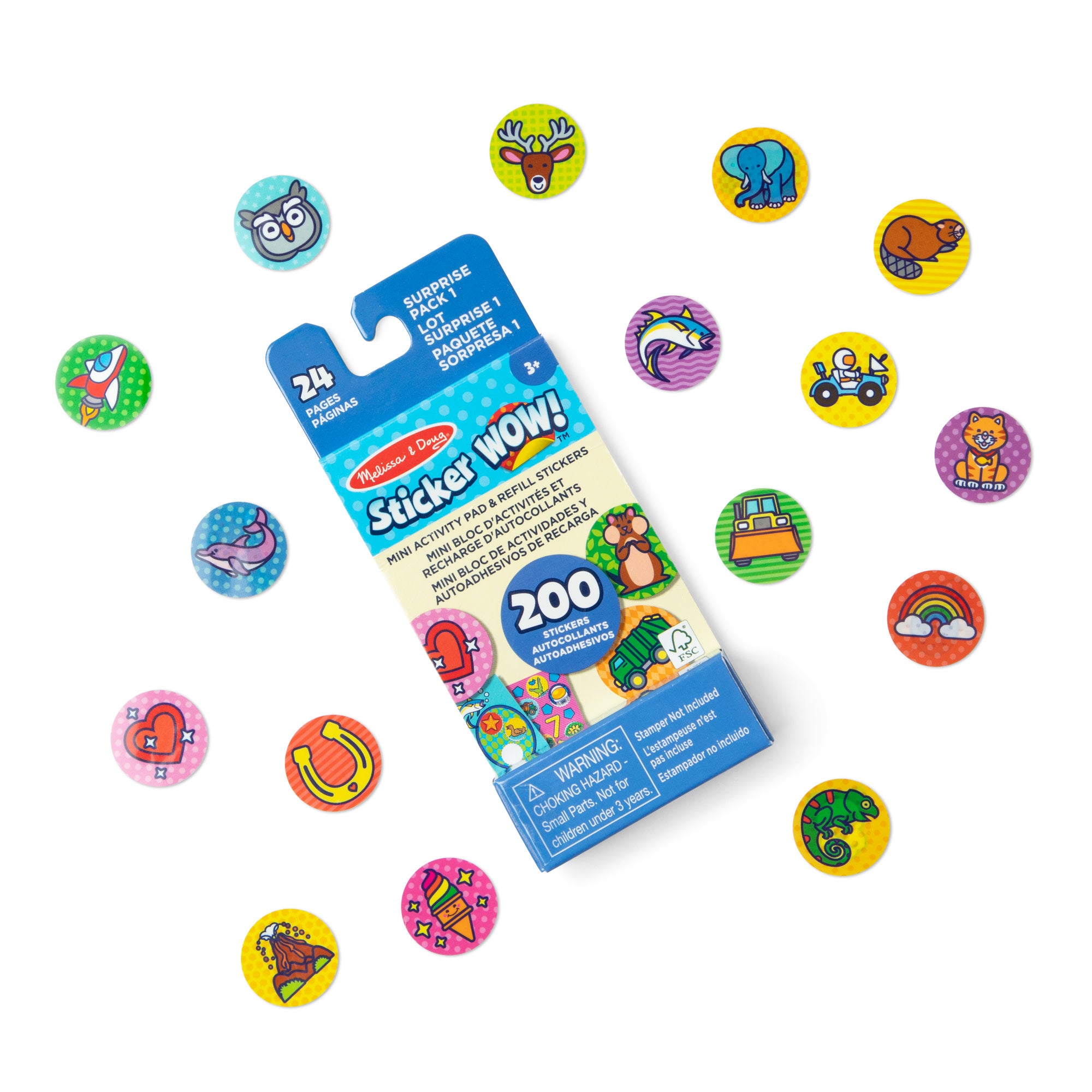 Sticker WOW!® Mini Activity Pad with 200+ Refill Stickers - Fun Surprise Pack for Kids | Creative Play, Scrapbooking & Party Favors