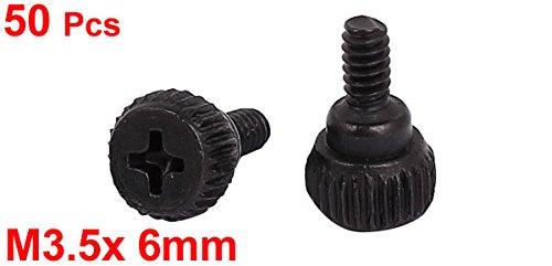 uxcell 50 Pcs Black PC Computer Case Thumbscrews 6#-32 M3.5 Thumb Screws for Desktop, Laptop & Server Hardware Assembly and Maintenance
