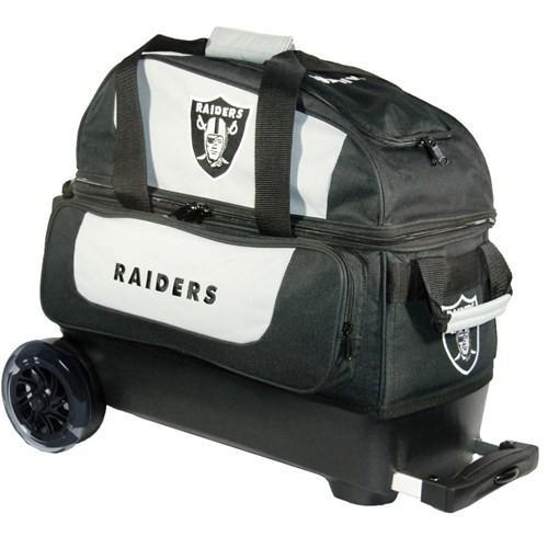 KR NFL Double Roller Bowling Bag for Raiders Fans - Perfect for League Play, Tournaments & Travel - Durable & Spacious Design for Bowling Balls & Accessories