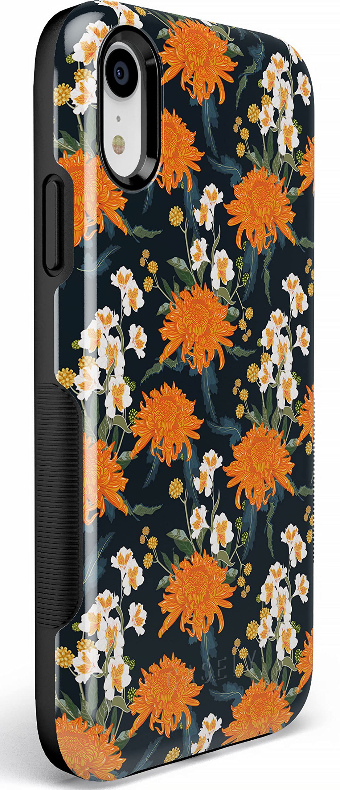 Casely iPhone XR Floral Case - Off Tropic Exotic Orange Flower Design | Protective Phone Cover for Women & Girls | Perfect for Everyday Use, Travel & Photo Shoots