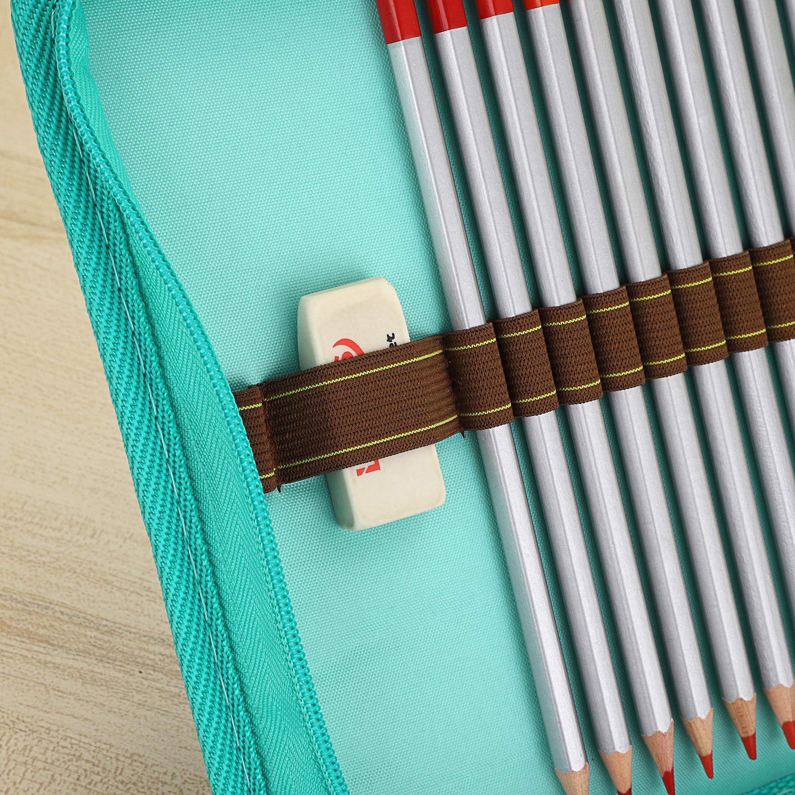 BTSKY Large 72-Slot Pencil Case for Watercolor Pencils - Portable Canvas Pouch for Artists & Students (Blue)