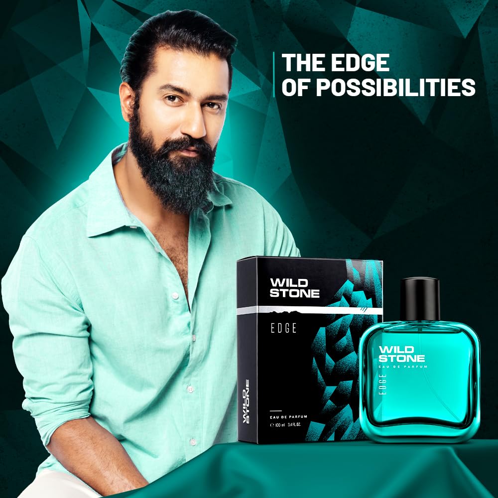 Wild Stone Edge Eau de Parfum for Men - Long Lasting Fresh Fragrance, 100ml | Premium Cologne | Gift for Husband, Boyfriend | Perfect for Office, Date Night & Special Occasions