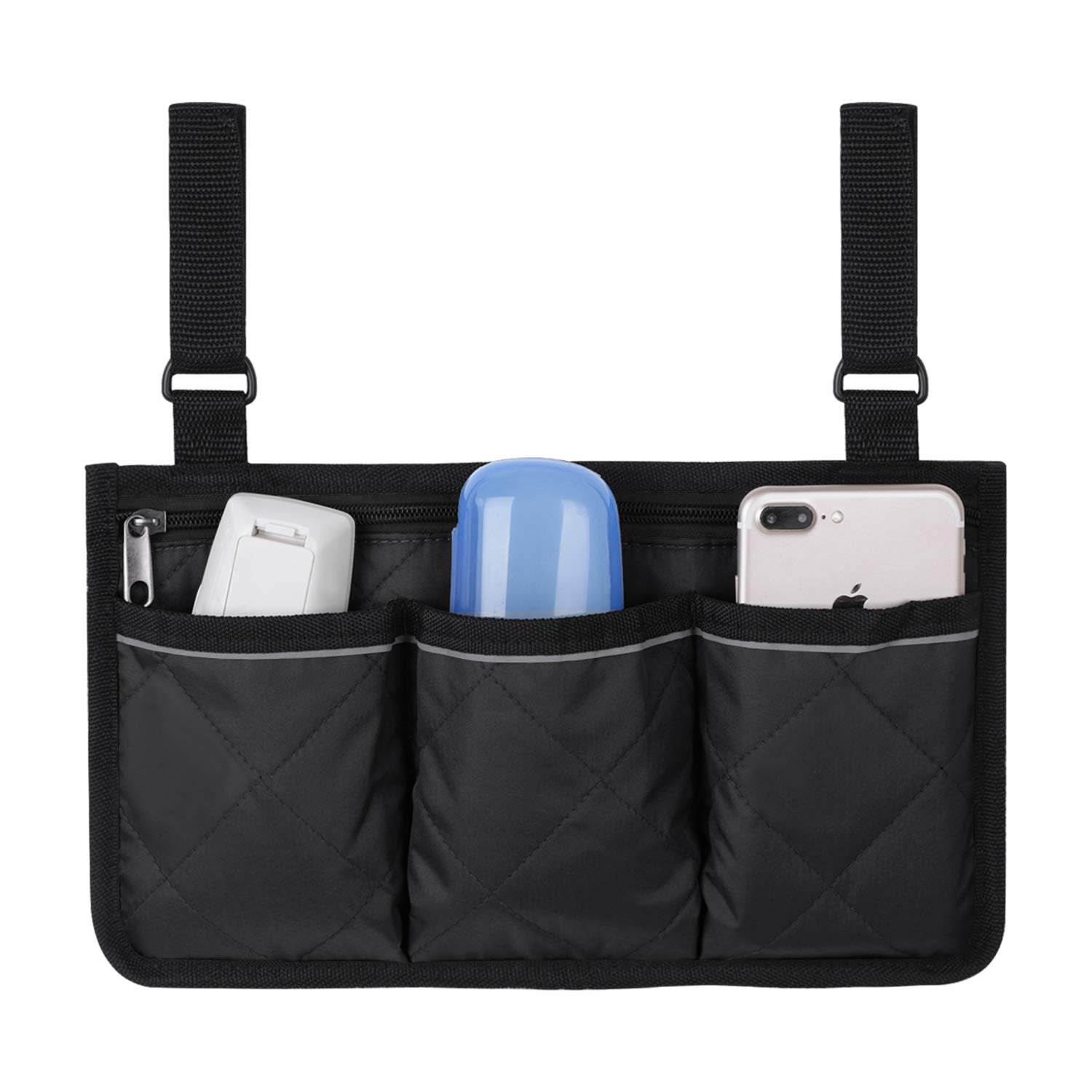 Lightweight Wheelchair Side Bag with Multiple Pouches - Portable Armrest Storage Organizer for Electric Wheelchairs, Scooters & Walkers | Perfect for Nurses, Caregivers & Daily Mobility Use
