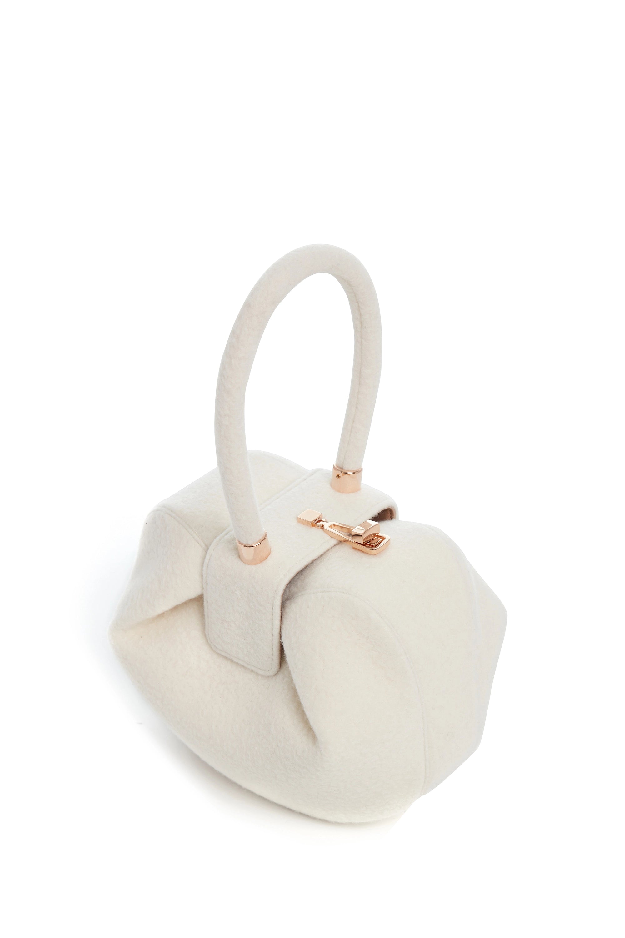 Luxury Nina Bag in Ivory Cashmere Felt - Elegant Women's Handbag for Work, Travel & Special Occasions | Premium Soft Felt Material with Timeless Design