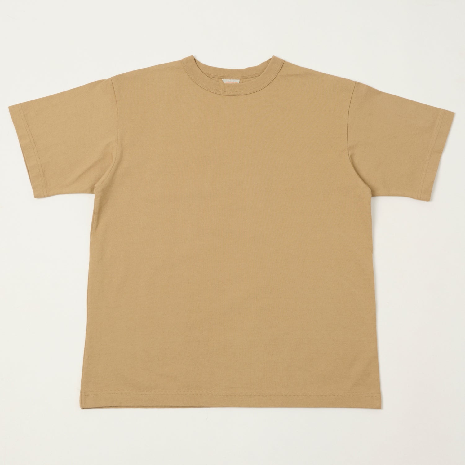 FilMelange Alderson Air Spinning Tenjiku Short Sleeve Tee in Camel - Lightweight Comfortable Cotton T-Shirt for Casual Wear & Summer Outfits