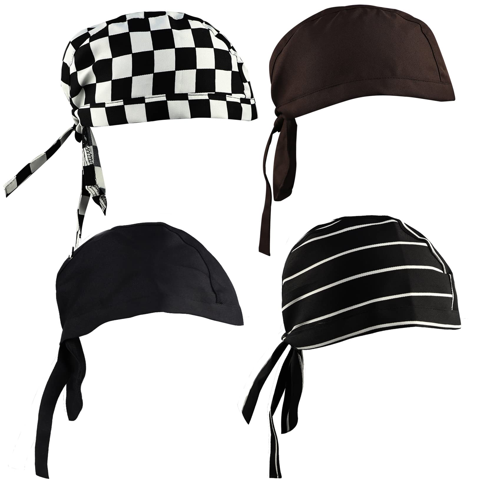 4 Pack Breathable Adjustable Chef Hats for Men & Women - Comfortable Kitchen Cooking Caps, One Size Fits All - Perfect for Restaurants, Baking, BBQ, and Professional Cooking