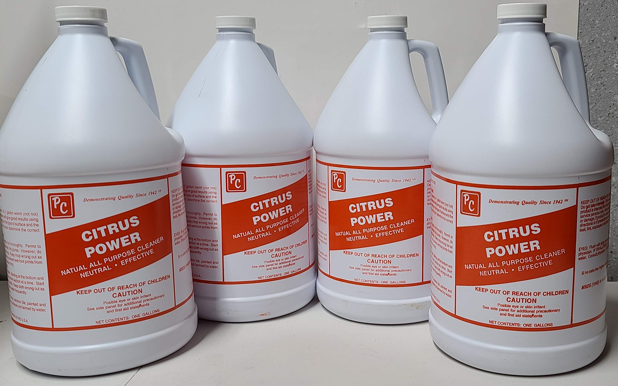 4 Pack Citrus Power Industrial Strength All Purpose Cleaner Concentrate - Makes 32 Gallons per Bottle | Heavy Duty Degreaser for Kitchen, Garage, Workshop & Commercial Use