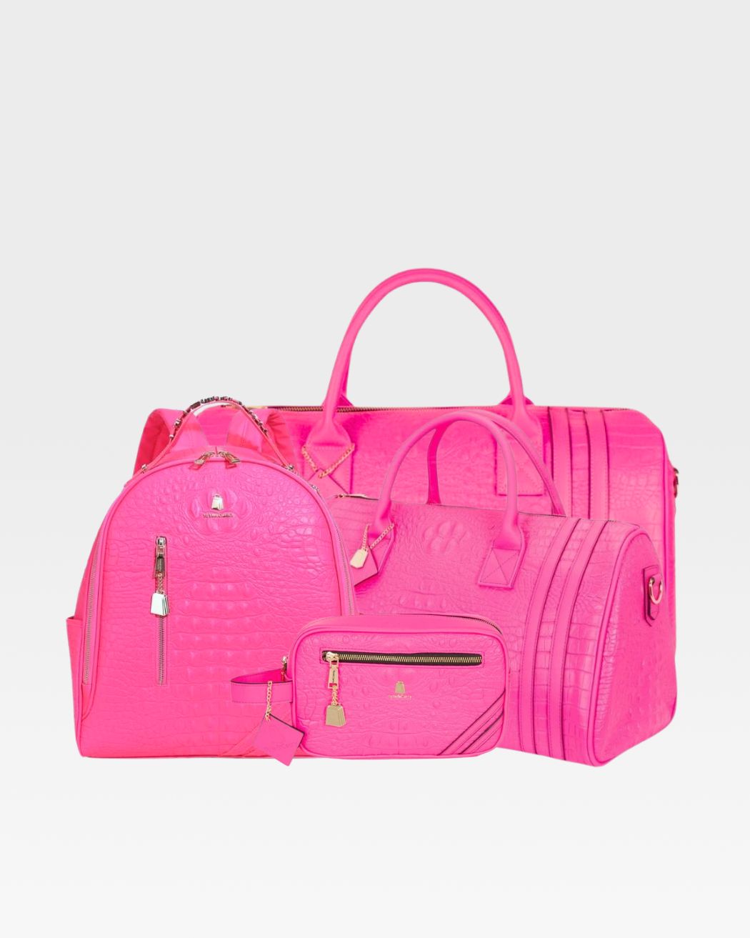 Apollo 2 BFF Travel Set - Neon Pink Matching Luggage & Accessories for Best Friends Trips | Perfect for Airplane Carry-On, Road Trips & Vacation Getaways