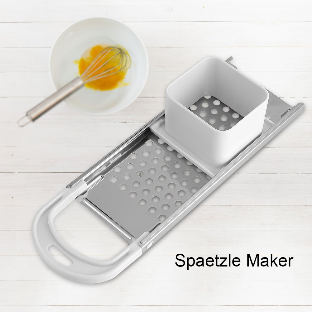 Premium Stainless Steel Spaetzle Maker - Traditional German Egg Noodle Press with Comfort Grip Handle | Perfect for Homemade Pasta, Dumplings & Authentic European Cuisine