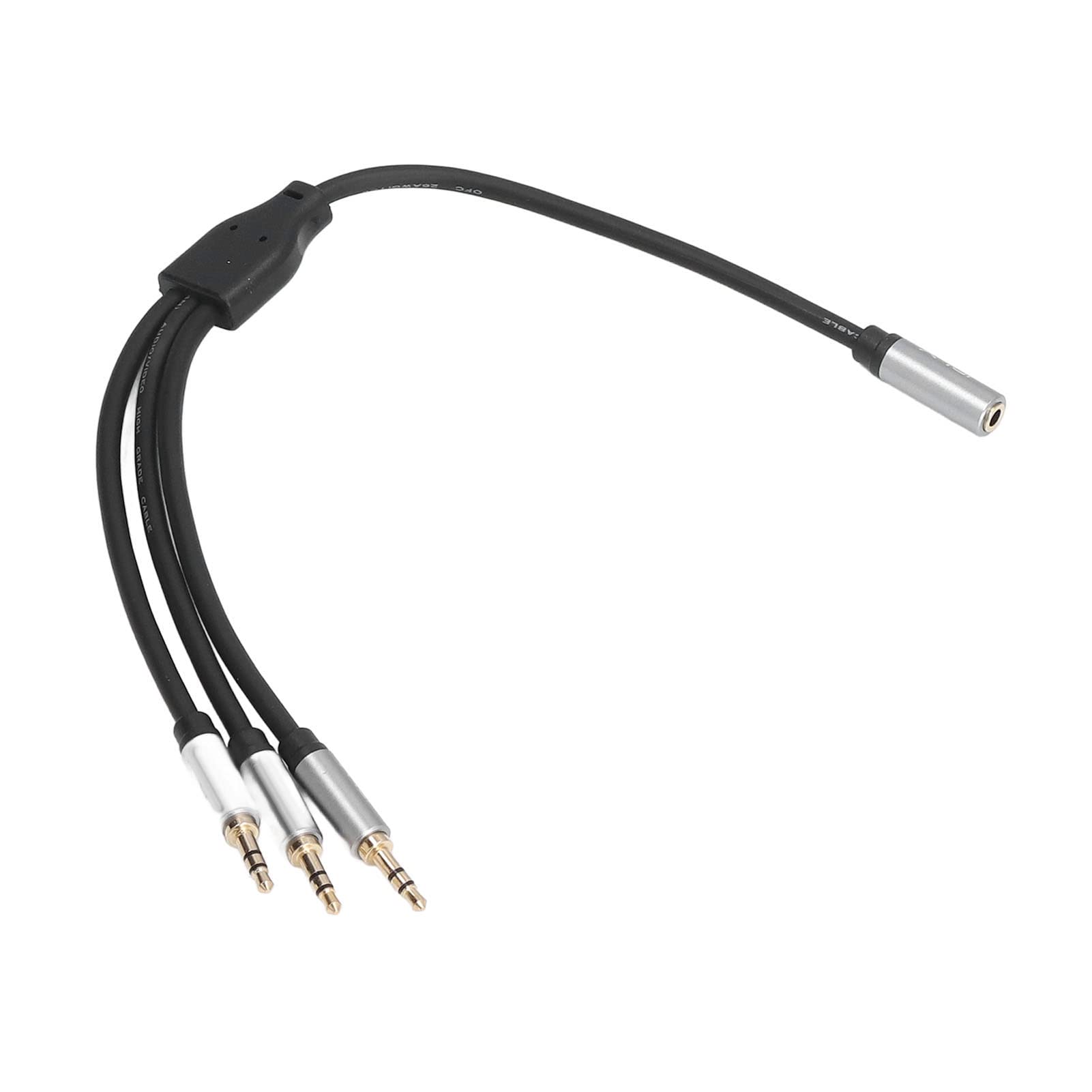 3.5mm Male to Female Stereo Audio Splitter Adapter - 1 Female to 3 Male Aux Extension Cable for Headphones, Mobile Phones, PC, Laptop, Tablet - Perfect for Gaming, Music Streaming & Conference Calls