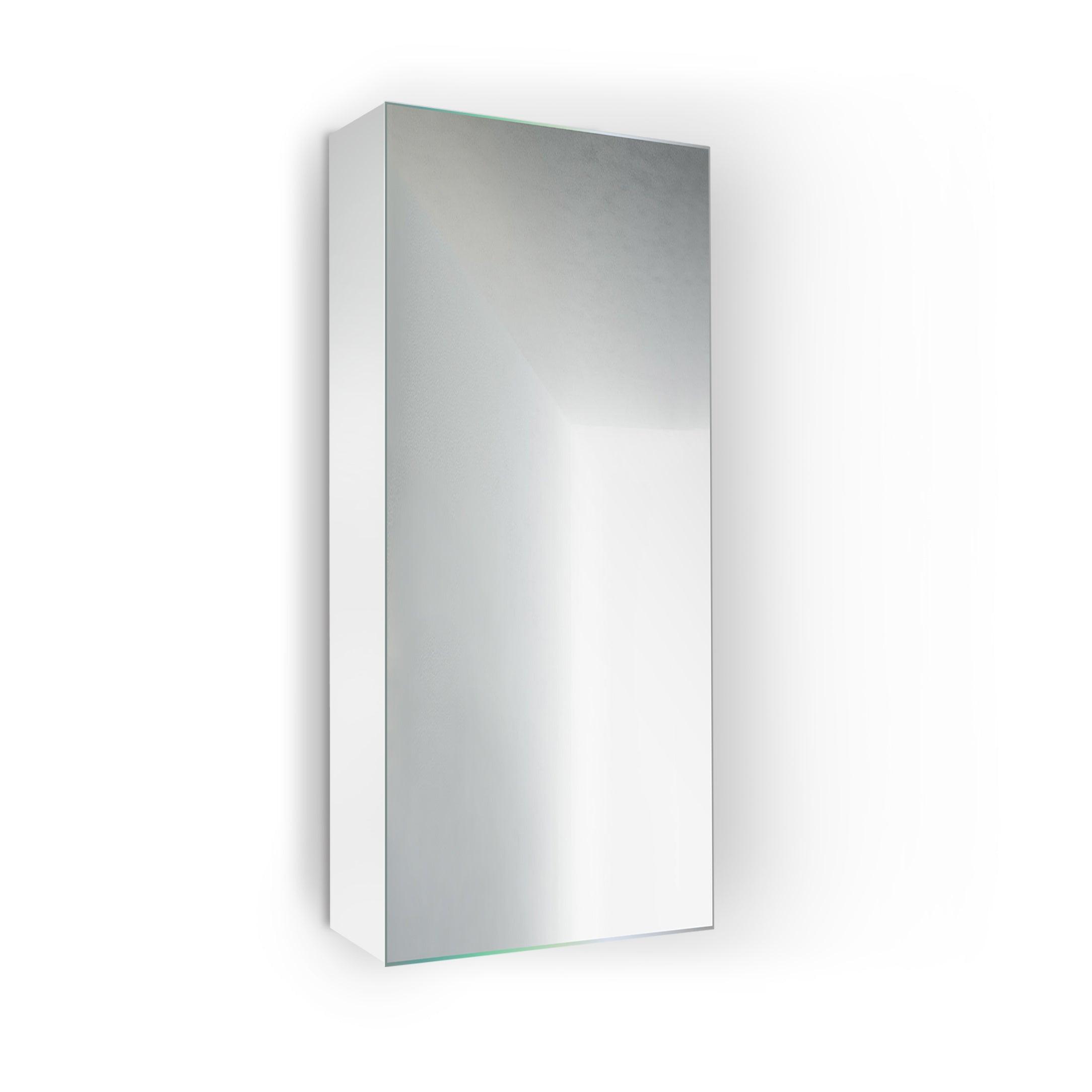 Krugg Plaza 12x30 Inch Wall Mounted Medicine Cabinet - Bathroom Storage Mirror with Adjustable Shelves for Toiletries and Essentials