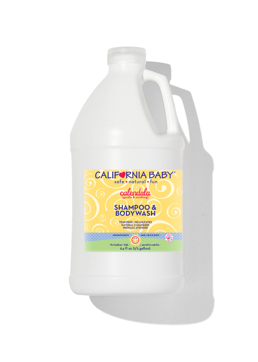 Calendula™ Shampoo & Body Wash - 64oz Natural Plant-Based Formula for Sensitive Skin & Hair - Gentle Cleansing for Babies, Kids & Adults - Perfect for Daily Use at Home or Travel