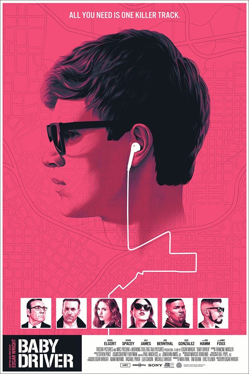 Baby Driver Movie Poster - High-Quality Print for Home Theater Decor, Gift for Film Fans & Collectors - Perfect for Bedroom, Living Room, or Office Wall Art