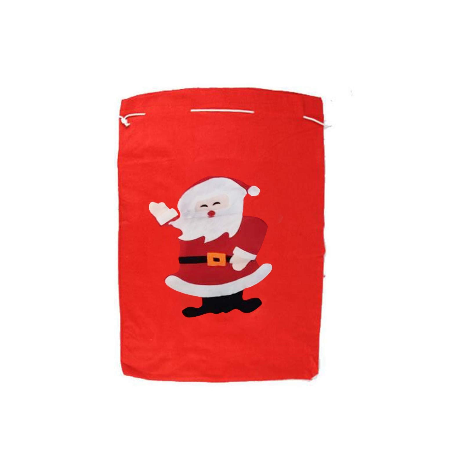 Large Canvas Christmas Stocking Gift Bag - Red Holiday Storage Organizer for Bedroom Decor, Music Festival & Housekeeping | Perfect for Holiday Gifts, Party Favors & Home Organization