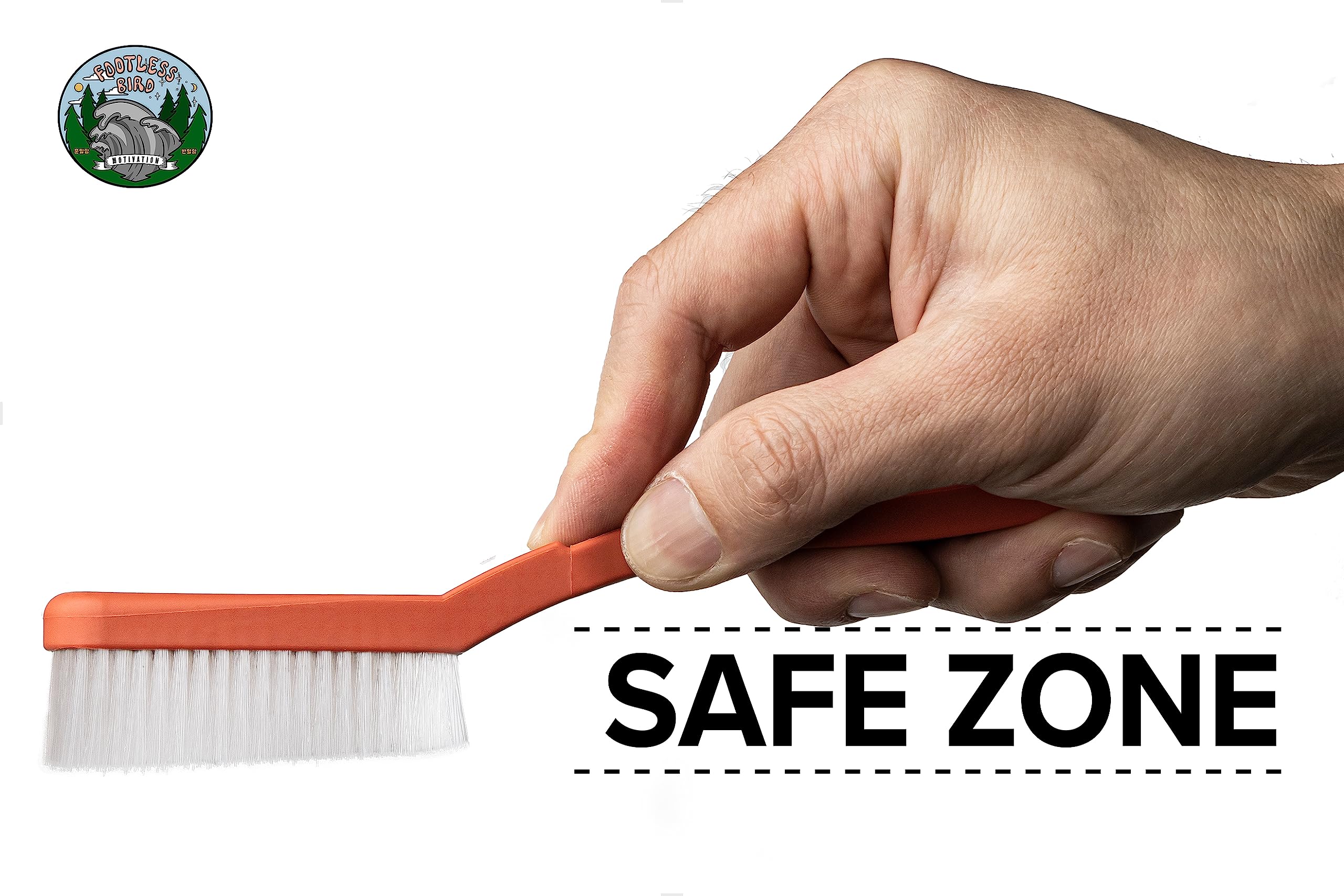 Vegan Nylon Climbing & Bouldering Brush - High Density, 100% Recyclable with Perfect Grip & Angle - Ideal for Rock Climbing, Outdoor & Indoor Training, Gym Use, and Chalk Cleaning