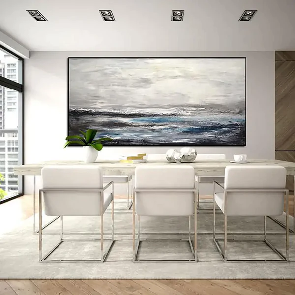 Ocean and Sky Painting #OS 005 - Handmade Canvas Wall Art for Home & Office Decor - Perfect for Living Room, Bedroom, or Office