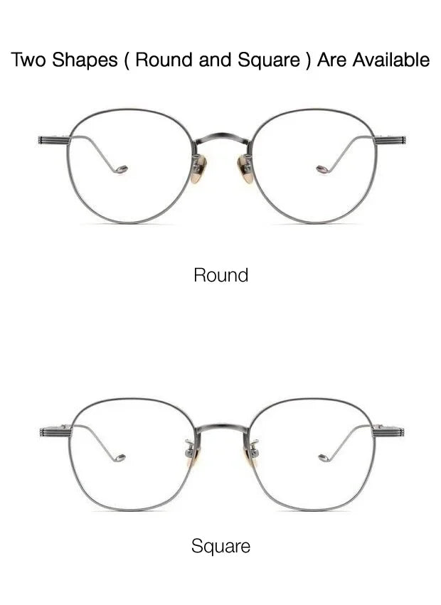 Aror Unisex Full Rim Round & Square Titanium Eyeglasses Frame 492122 - Lightweight Durable Glasses for Work, Reading & Fashion