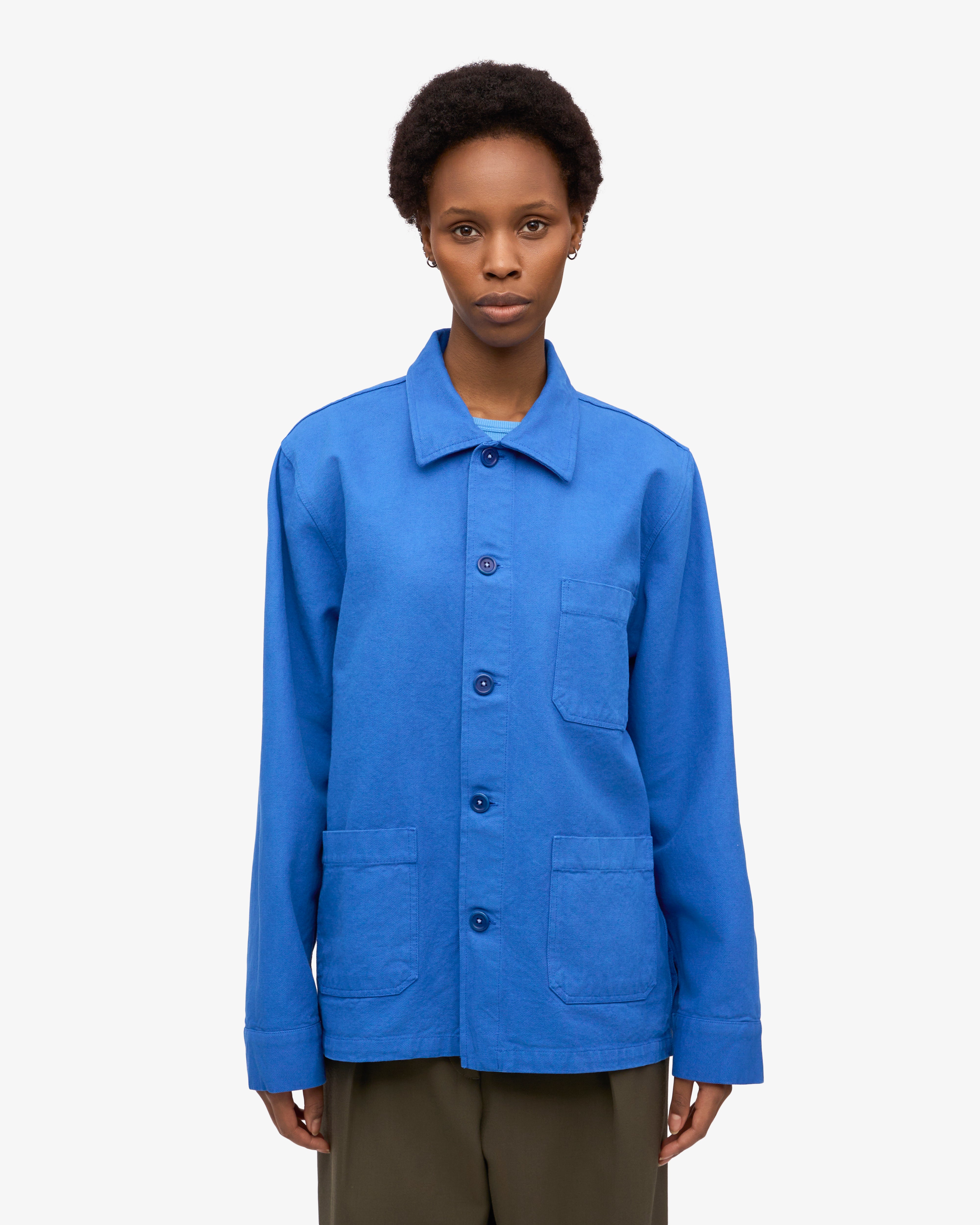 Organic Workwear Jacket for Men & Women - Durable Pacific Blue Outdoor Jacket - Perfect for Construction, Hiking & Casual Wear