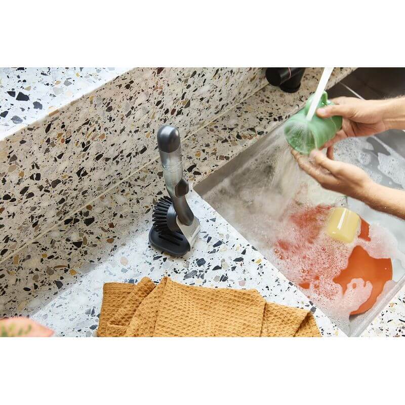 Joseph Joseph SinkTech Soap Dispensing Dish Brush with Replaceable Head - Perfect for Kitchen Sink Cleaning, Dish Washing & Household Chores