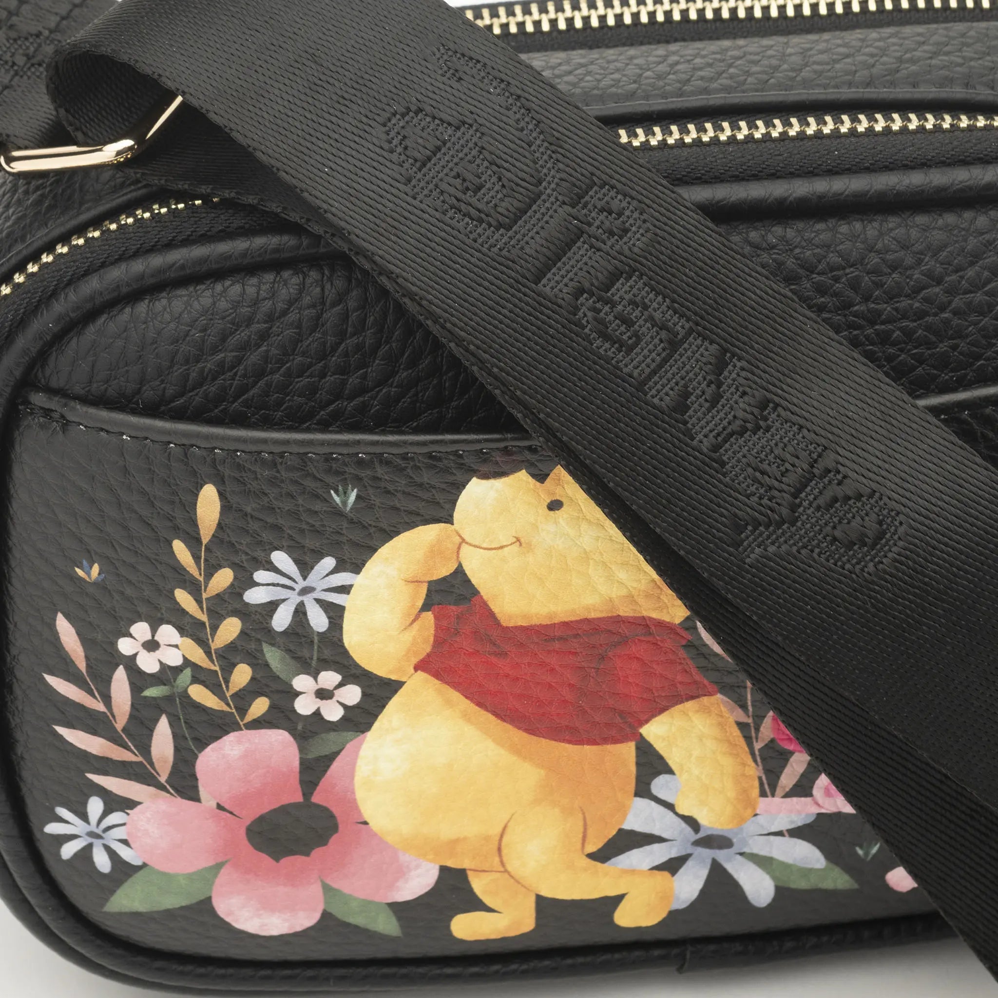 Winnie the Pooh Double Zipper Crossbody Shoulder Bag for Women - Cute Disney Character Purse for Daily Use, Travel, Shopping & Casual Outings