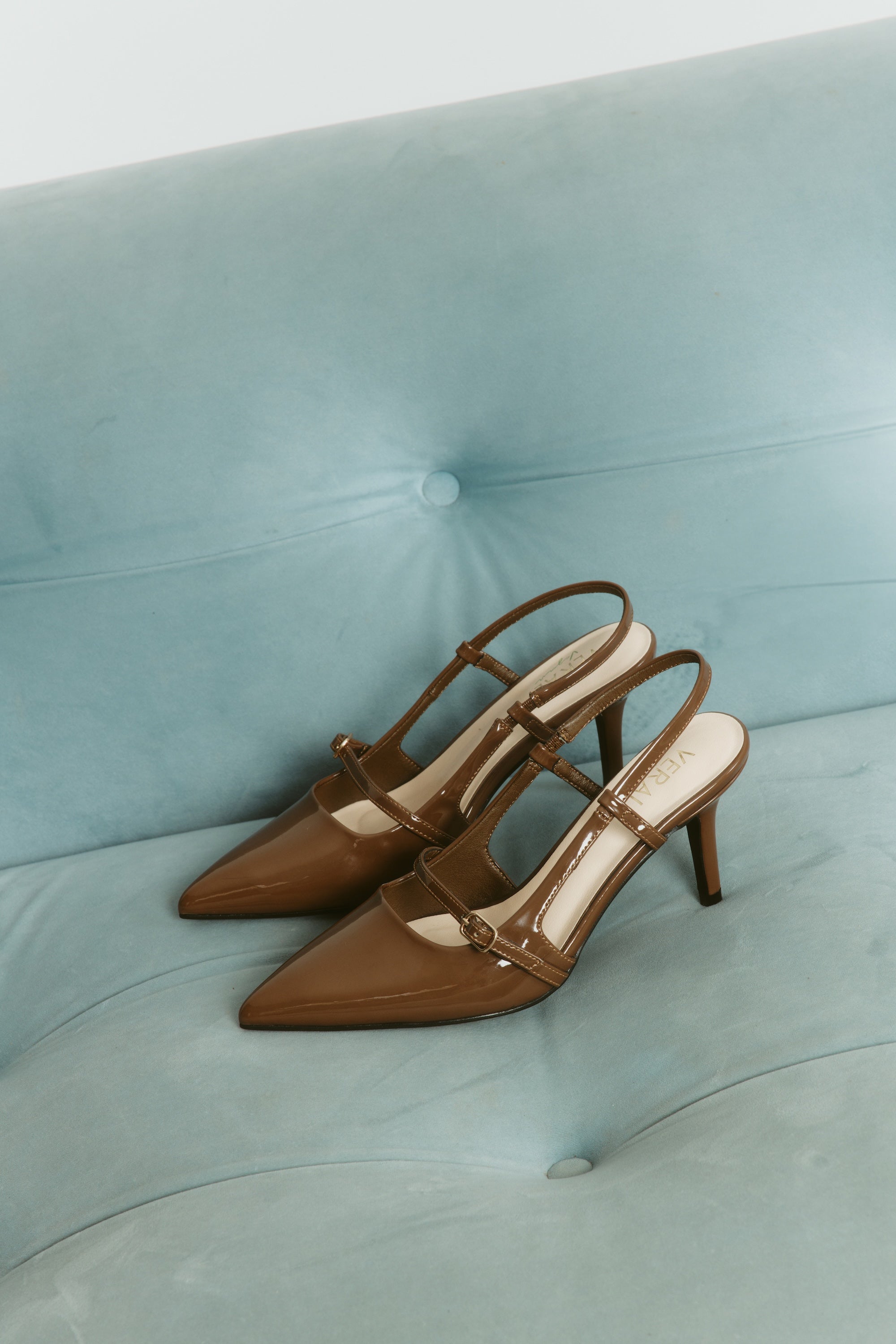 Leia Slingback Stilettos - Cocoa Brown Patent Leather High Heels for Women | Elegant Dress Shoes for Parties, Weddings & Evening Events
