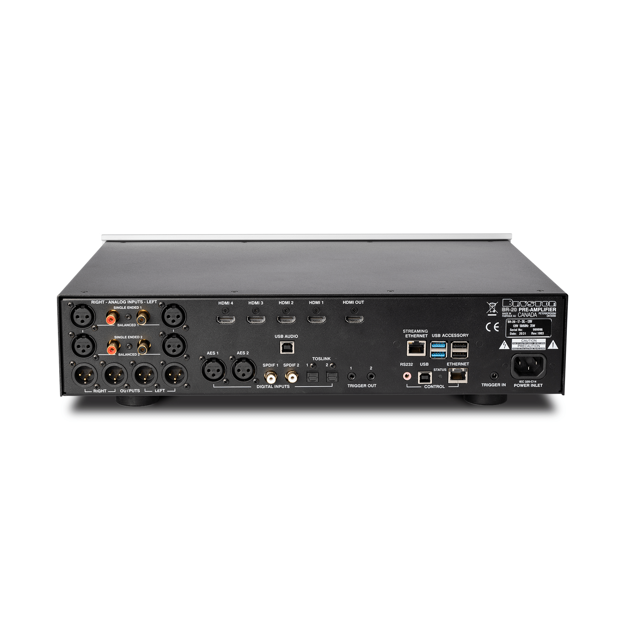 Bryston BR 20 High-End Streaming DAC & Preamplifier - Audiophile Grade Digital-to-Analog Converter with Preamplifier for Home Theater & Hi-Fi Music Systems