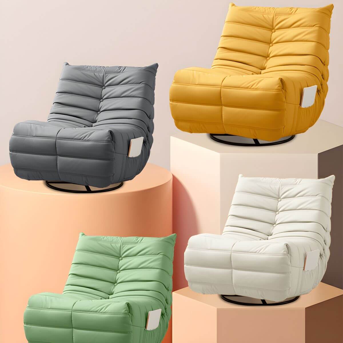 Premium Modern Ergonomic Recliner Chair with Locking Backrest, Power Reclining & Smooth Swivel Rocker - Perfect for Living Room, Home Theater & Office Relaxation