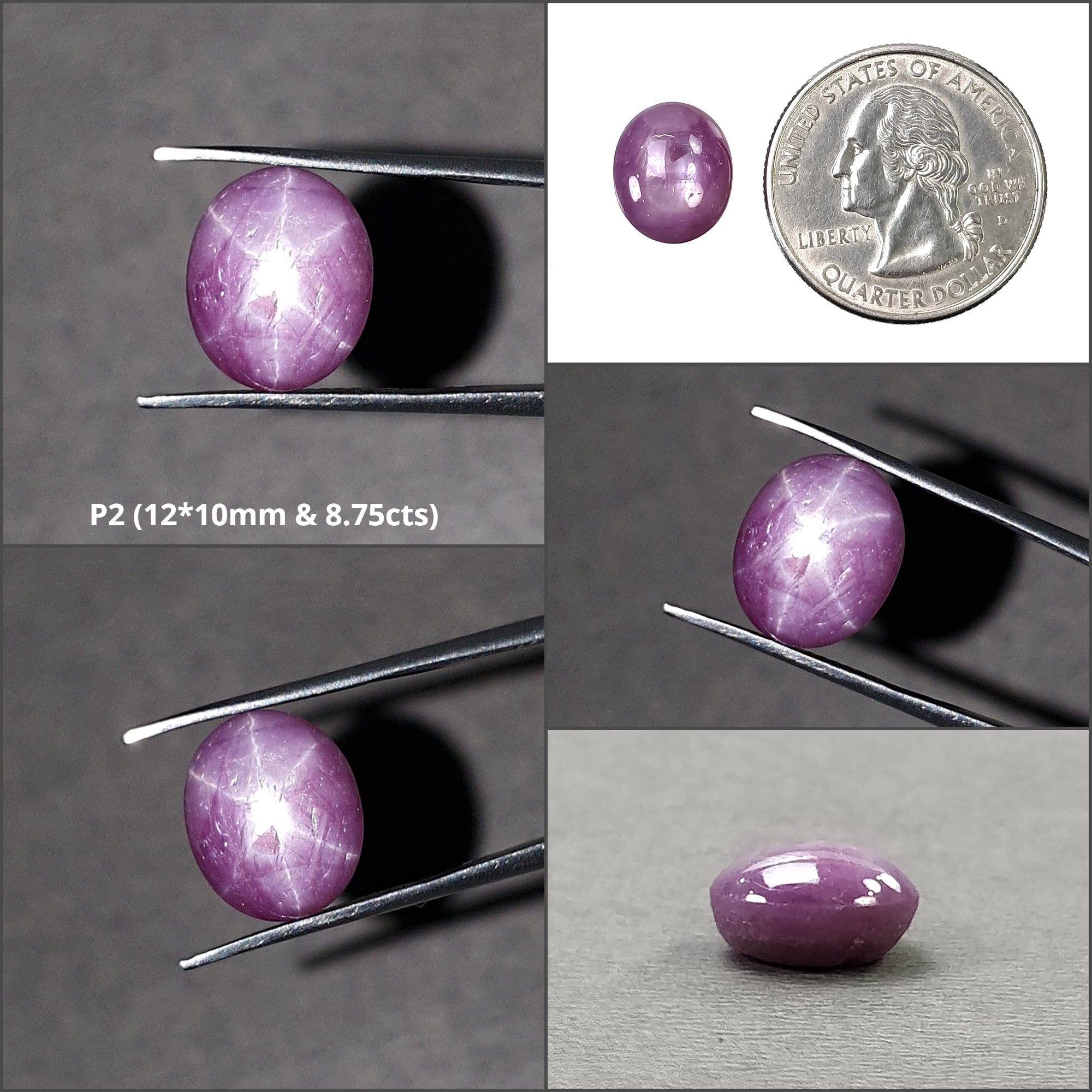 Natural Untreated African Pink Star Sapphire Cabochon - Rare 6-Ray Star Oval Gemstone for Jewelry Making & Collectors | Perfect for Rings, Pendants & Healing Crystals