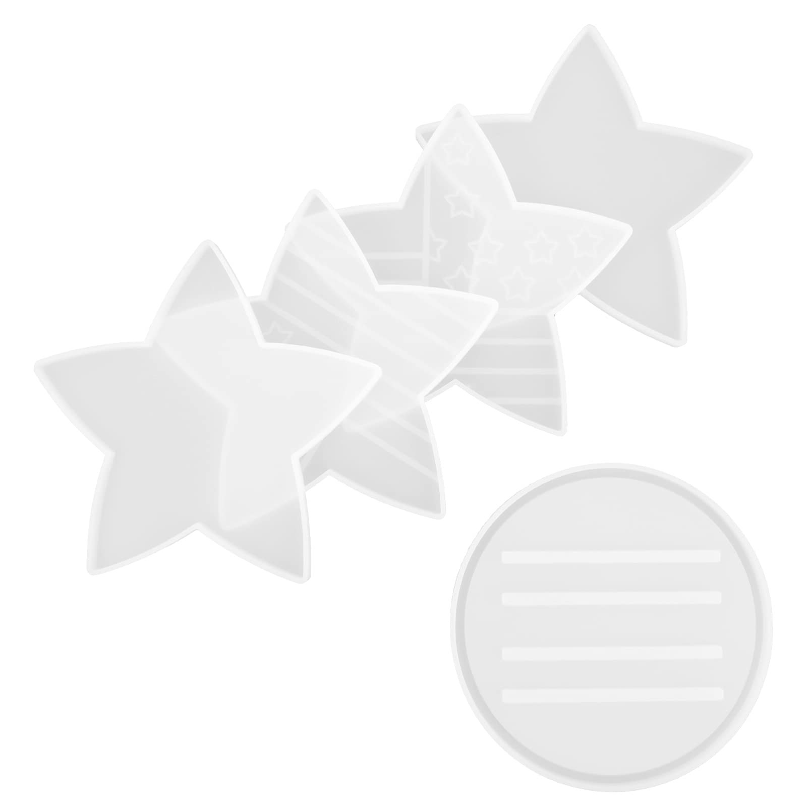 IMIKEYA 5-Piece DIY Star Silicone Coaster Mold Set for Epoxy Resin Casting - Creative Home Decor, Unique Gift Idea - Perfect for Crafting, Table Setting, and Party Decorations