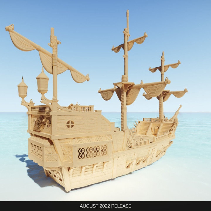 28mm Scale Warship Miniature - Battleship & Frigate Models for Dungeons and Dragons, Wargaming, and Tabletop RPG Scenes | Perfect for Naval Combat, Fantasy Adventures, and Collector Displays
