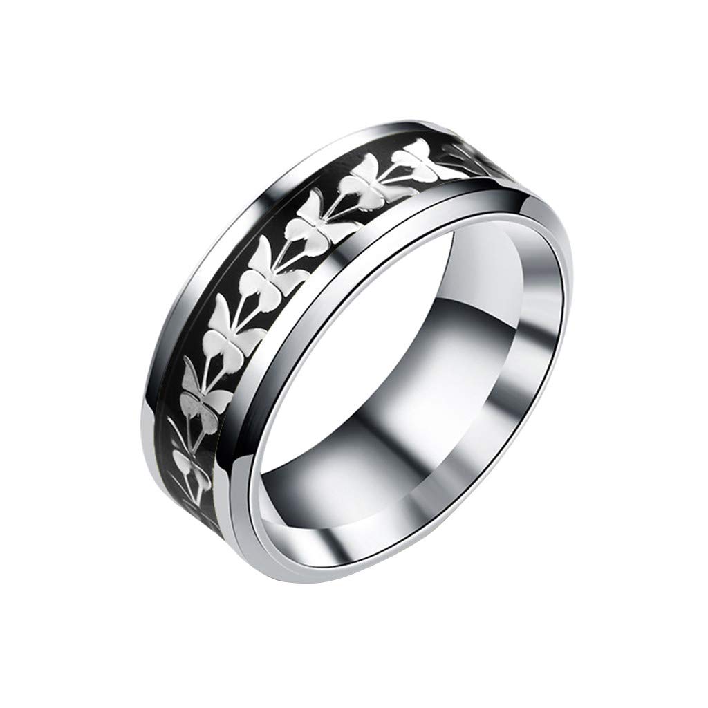 Butterfly Eternity Rings for Women & Men - Size 6-13, Steel Jewelry Gift for Christmas & Parties