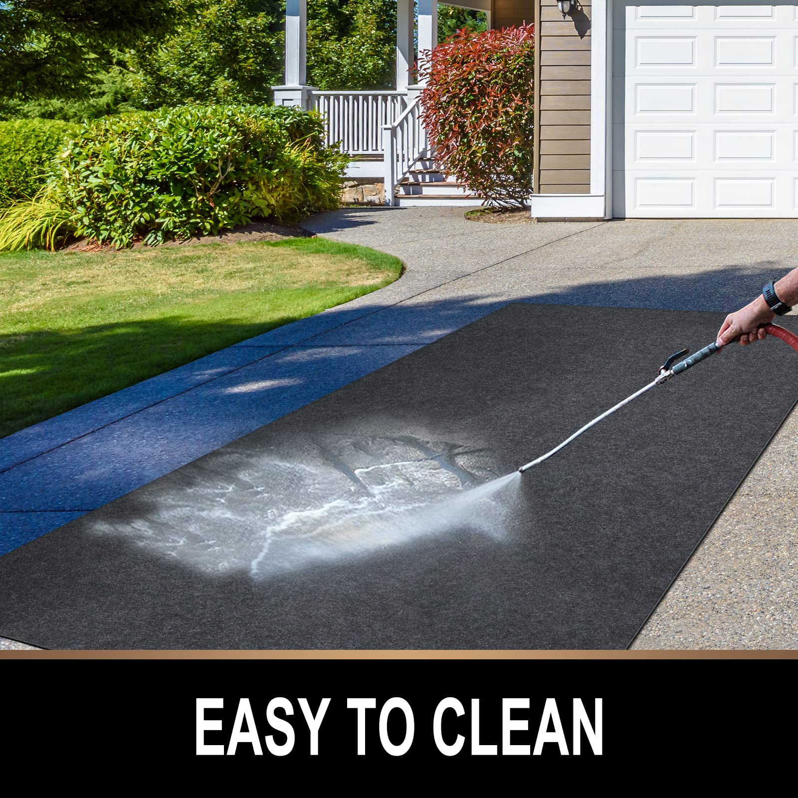Premium Oil Spill Absorbent Mat - 7.4 x 20 Ft Garage Floor Protection Pad | Reusable, Washable & Waterproof Rubber Parking Mat for Oil, Liquids, Drips & Stains | Ideal for Garage, Workshop & Driveway Protection