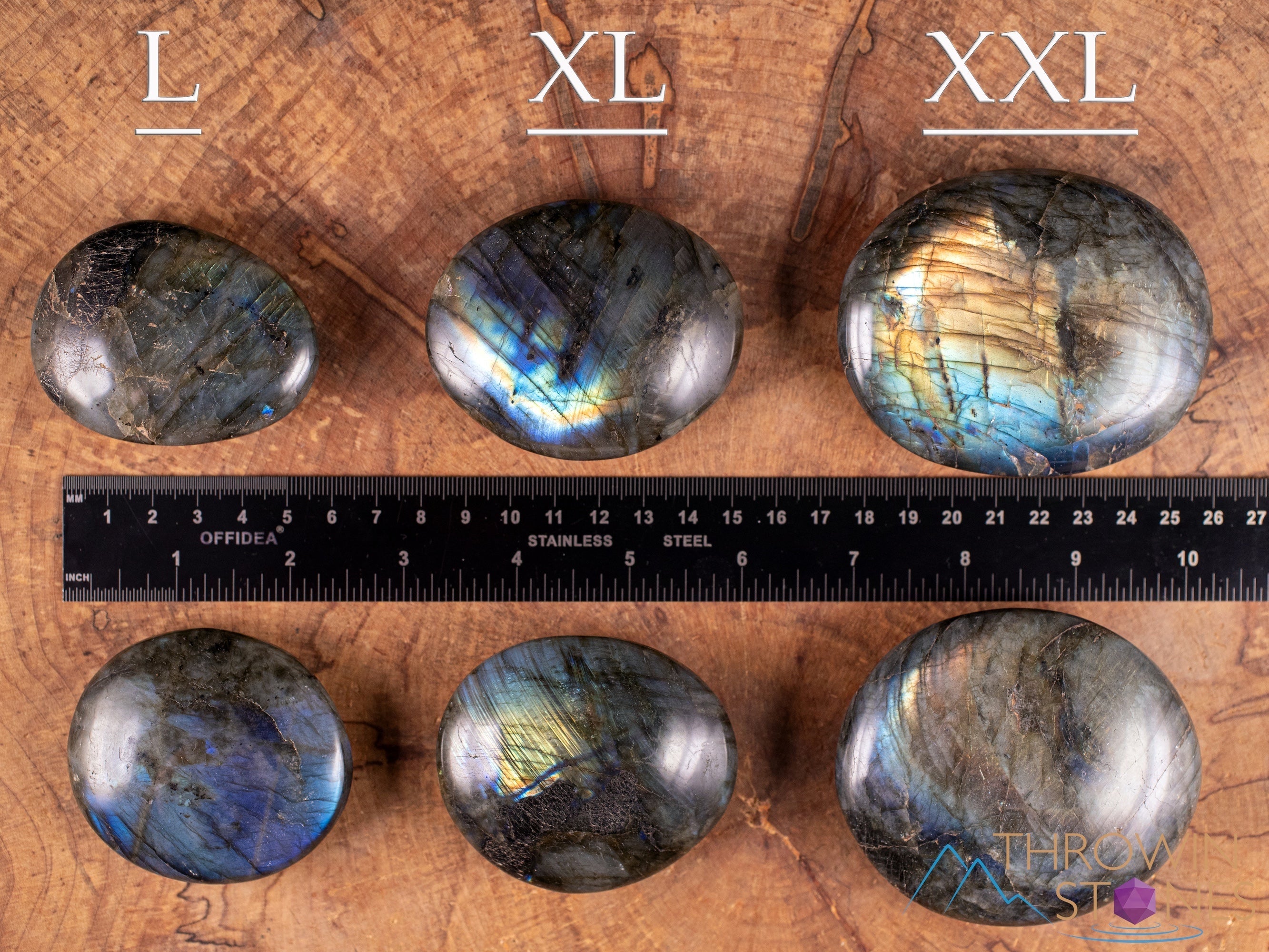 LABRADORITE Crystal Palm Stone - Large Thick Domed Dark Worry Stone for Stress Relief, Meditation & Energy Healing | Natural Healing Crystals for Anxiety Relief & Spiritual Growth | Perfect for Reiki, Yoga & Mindfulness Practices