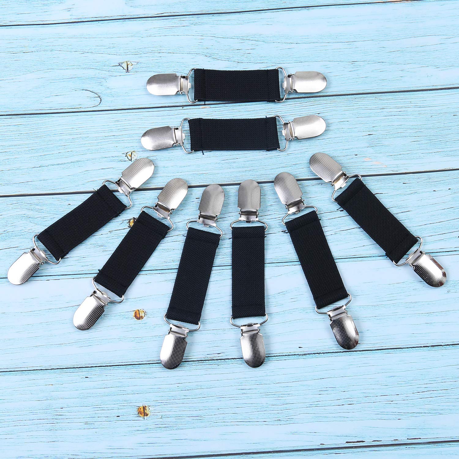 Fashion Fit Dress Clips 12pcs - Stainless Steel Elastic Glove Clips for Laundry & Sports