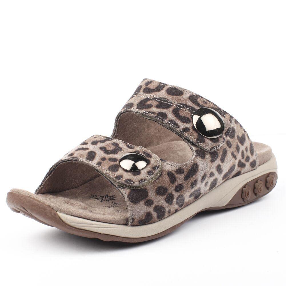 Therafit Eva Women's Comfort Leather Adjustable Strap Slip-On Sandals - Special Edition for Plantar Fasciitis & Foot Pain Relief - Perfect for Walking, Travel & Everyday Wear