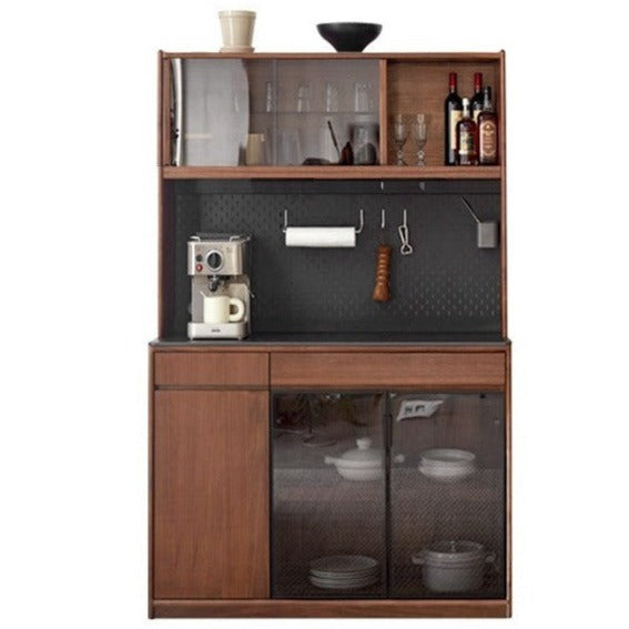 Solid Black Walnut Wood Sideboard Buffet Cabinet - Rustic Dining Room Storage Furniture for Kitchen, Living Room & Entryway Organization