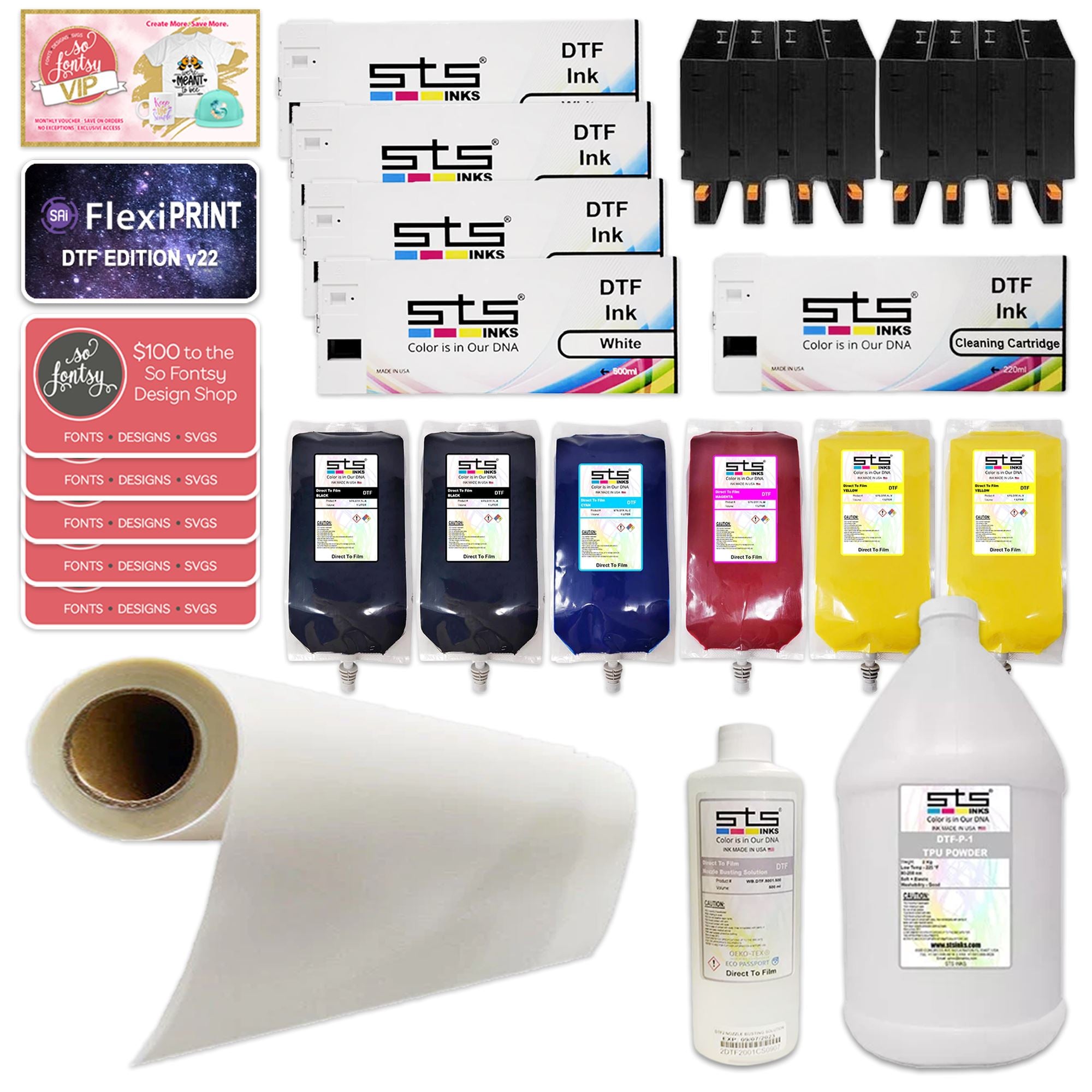 STS DTF XPJ 1682D Printer Bundle - 64