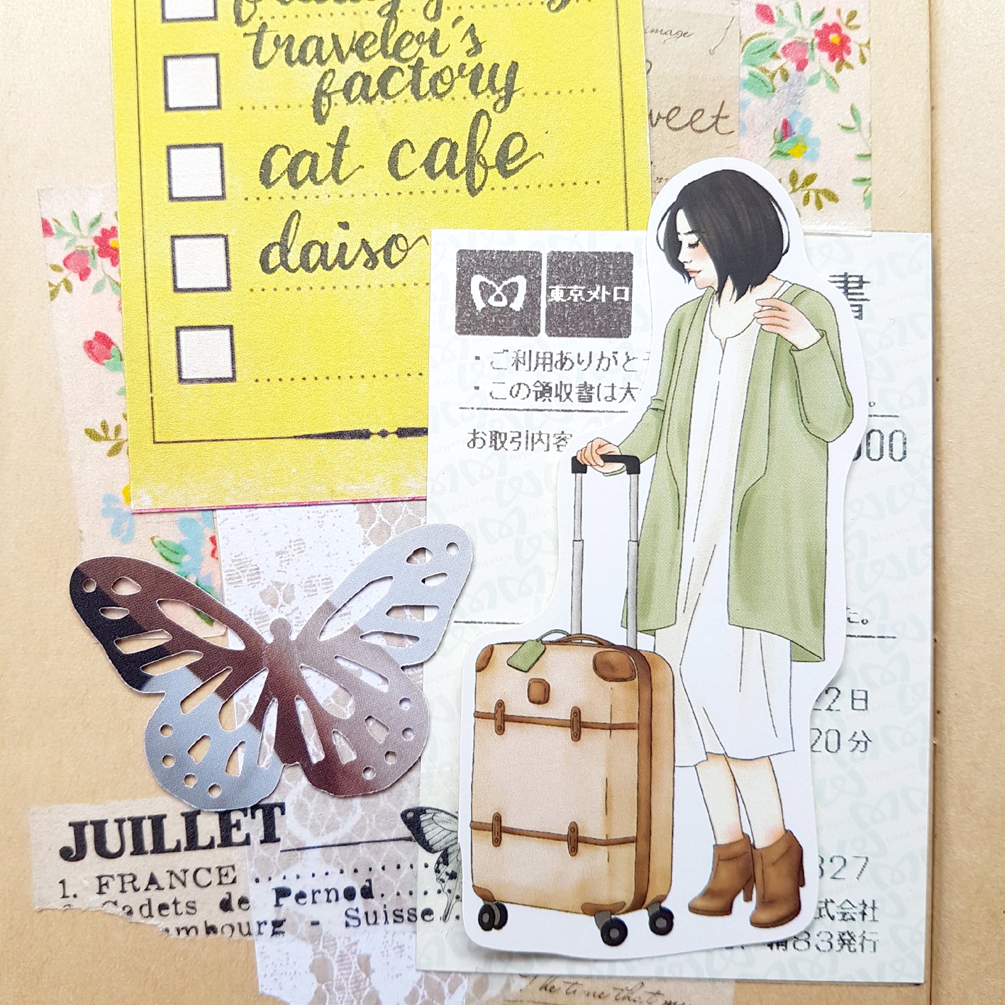 Vintage Cafe Analog X Windry R Wanderlust Girls Stickers in Tin - Perfect for Scrapbooking, Journals & DIY Crafts